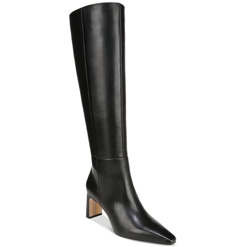 Classic Black Knee-High Block Heel Boots - Women
